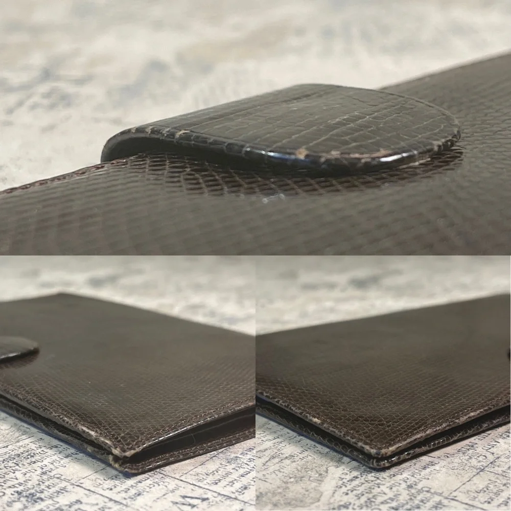Rare Vintage Mark Cross Paris Genuine Lizard Leather Travel Wallet Collector